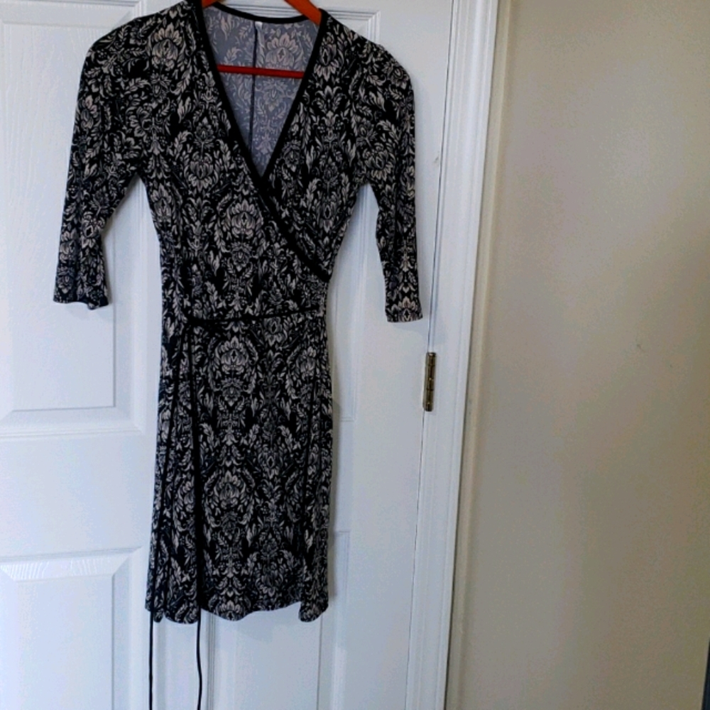 Blu Heaven Faux Wrap Print Dress